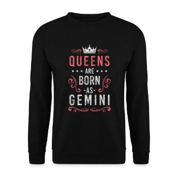 Zwillinge Astrologie Konstellation - Unisex Pullover - Schwarz - Vorne - Alina (178cm) & Michal (187cm)