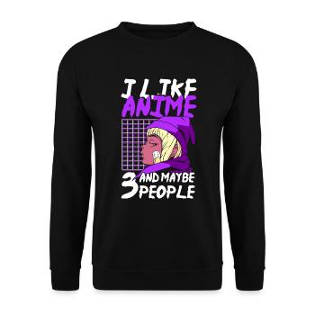 Manga Japan Comic Nerd - Sweat-shirt Unisexe - noir - Devant - Alina (178cm) & Michal (187cm)