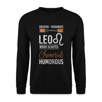 Signe du zodiaque August Leo - Sweat-shirt Unisexe - noir - Devant - Alina (178cm) & Michal (187cm)