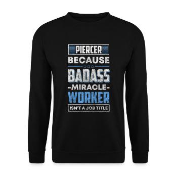 Piercer Kunst Schmuck Schmerz - Unisex Pullover - Schwarz - Vorne - Alina (178cm) & Michal (187cm)