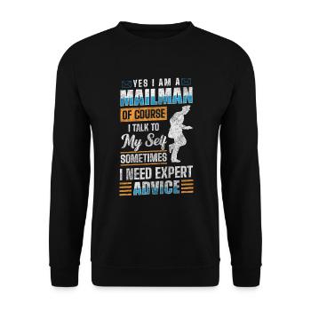 Postbote Briefe Beruf Briefbote - Unisex Pullover - Schwarz - Vorne - Alina (178cm) & Michal (187cm)