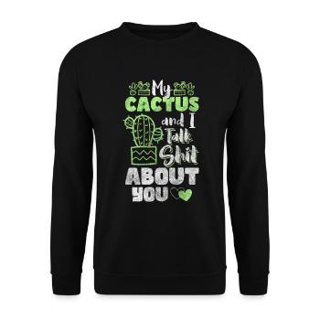 Cactus Eau Câlin - Sweat-shirt Unisexe - noir - Devant - Alina (178cm) & Michal (187cm)