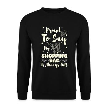 Shopping Shopaholik - Unisex Sweatshirt - black - Front - Alina (178cm) & Michal (187cm)