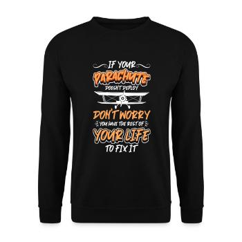 Parachutiste, Saut, Vol, Parapente - Sweat-shirt Unisexe - noir - Devant - Alina (178cm) & Michal (187cm)