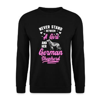 Guard Dog Police Dog Pet German - Unisex Sweatshirt - black - Front - Alina (178cm) & Michal (187cm)
