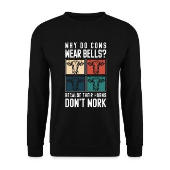Cows Dairy Cow Farmer - Unisex Sweatshirt - black - Front - Alina (178cm) & Michal (187cm)