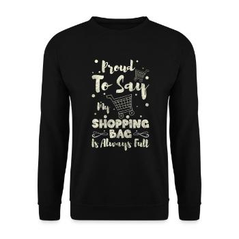 Einkaufen Geld Kleidung Queen - Unisex Pullover - Schwarz - Vorne - Alina (178cm) & Michal (187cm)