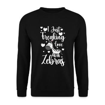 Zebra Afrika Tierschutz Steppenzebra - Unisex Pullover - Schwarz - Vorne - Alina (178cm) & Michal (187cm)