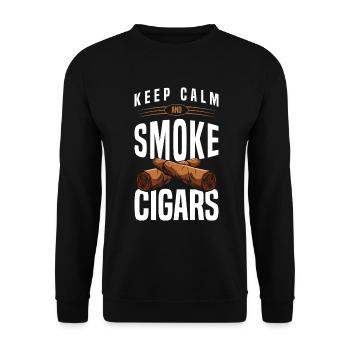 Raucher Lounge Zigarrenclub - Unisex Pullover - Schwarz - Vorne - Alina (178cm) & Michal (187cm)