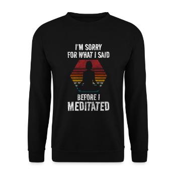 Meditation Awareness Om - Unisex Sweatshirt - black - Front - Alina (178cm) & Michal (187cm)