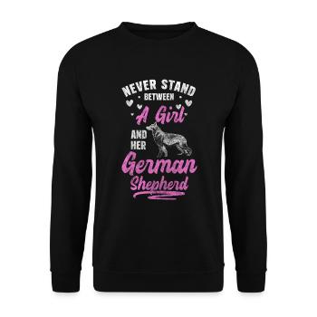 German Shepherd Dog Lover Dog School - Unisex Sweatshirt - black - Front - Alina (178cm) & Michal (187cm)