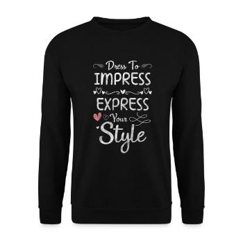 Tendance des amateurs de mode Nouveaux bijoux - Sweat-shirt Unisexe - noir - Devant - Alina (178cm) & Michal (187cm)