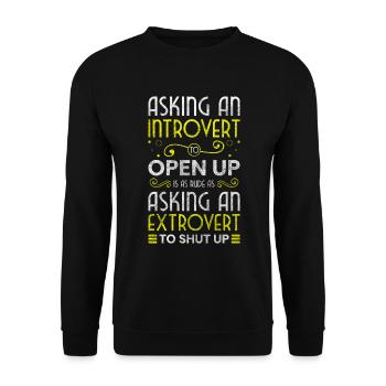 Introvert Human Alone Single - Unisex Sweatshirt - black - Front - Alina (178cm) & Michal (187cm)