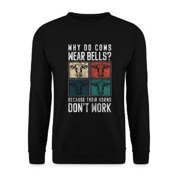 Cow Spots - Unisex Sweatshirt - black - Front - Alina (178cm) & Michal (187cm)