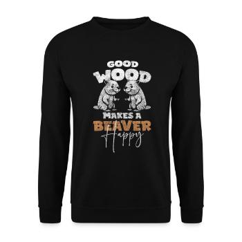 Rodent, builder, tree trunks, nature conservation - Unisex Sweatshirt - black - Front - Alina (178cm) & Michal (187cm)
