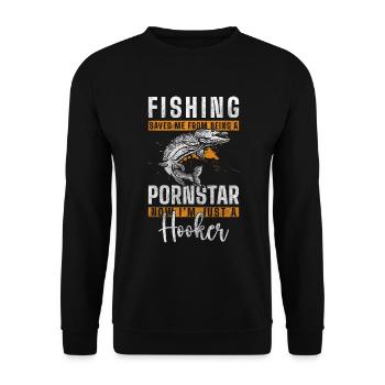 Fishing Carp Trip - Unisex Sweatshirt - black - Front - Alina (178cm) & Michal (187cm)