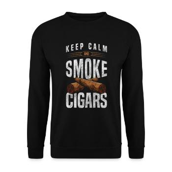 Cigar Smoker Gentlemen Lifestyle Whiskey - Unisex Sweatshirt - black - Front - Alina (178cm) & Michal (187cm)
