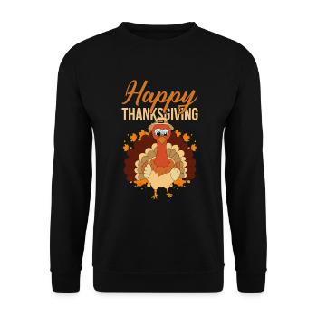 Tierliebhaber Erntedankfest Tier Geschenk Truthahn - Unisex Pullover - Schwarz - Vorne - Alina (178cm) & Michal (187cm)