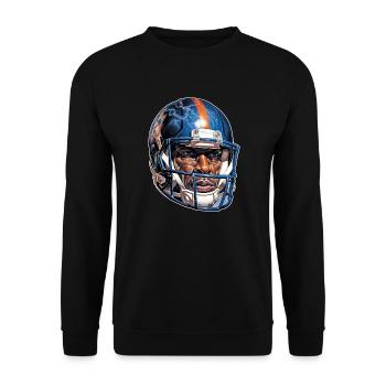 Fokussierter American-Football Spieler PNG Design - Unisex Pullover - Schwarz - Vorne - Alina (178cm) & Michal (187cm)