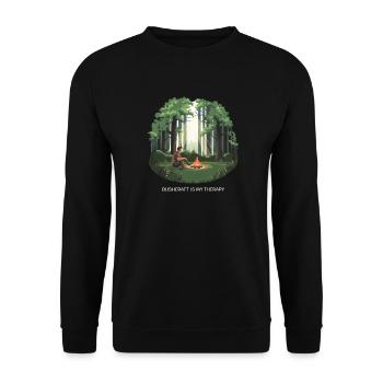 Bushcraft is My Therapy – Nature & Survival - Unisex Sweatshirt - black - Front - Alina (178cm) & Michal (187cm)