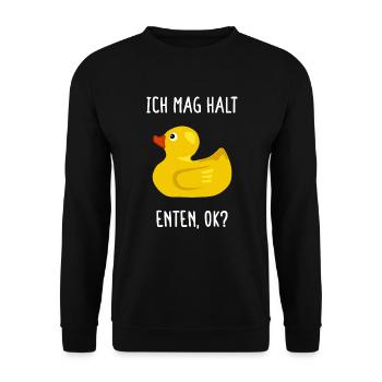 Ich Mag Halt Enten Gelbe Gummiente Ente Geschenk - Unisex Pullover - Schwarz - Vorne - Alina (178cm) & Michal (187cm)
