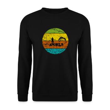 Angeln - Unisex Pullover - Schwarz - Vorne - Alina (178cm) & Michal (187cm)