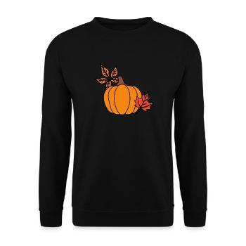 Autumnal pumpkin with leaves – Cozy Vibes - Unisex Sweatshirt - black - Front - Alina (178cm) & Michal (187cm)