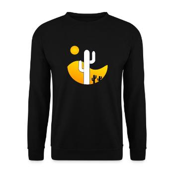 Dark landscape with cactus - Unisex Sweatshirt - black - Front - Alina (178cm) & Michal (187cm)