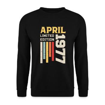 Avril 1977 - Cadeau anniversaire Avril 1977 Avril - Sweat-shirt Unisexe - noir - Devant - Alina (178cm) & Michal (187cm)