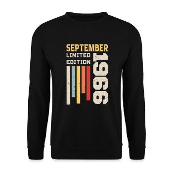 September 1966 Birthday Gift September 1966 - Unisex Sweatshirt - black - Front - Alina (178cm) & Michal (187cm)