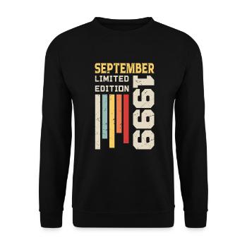 September 1999 Birthday Gift September 1999 - Unisex Sweatshirt - black - Front - Alina (178cm) & Michal (187cm)