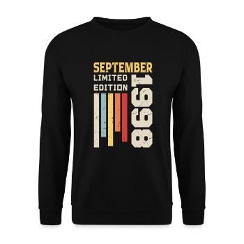 September 1998 Birthday Gift September 1998 - Unisex Sweatshirt - black - Front - Alina (178cm) & Michal (187cm)