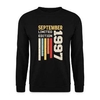 September 1997 Birthday Gift September 1997 - Unisex Sweatshirt - black - Front - Alina (178cm) & Michal (187cm)