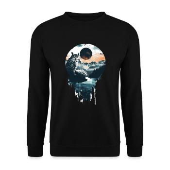 Eule - Unisex Pullover - Schwarz - Vorne - Alina (178cm) & Michal (187cm)