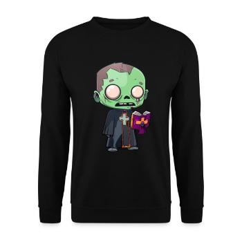 Priest Halloween - Unisex Sweatshirt - black - Front - Alina (178cm) & Michal (187cm)