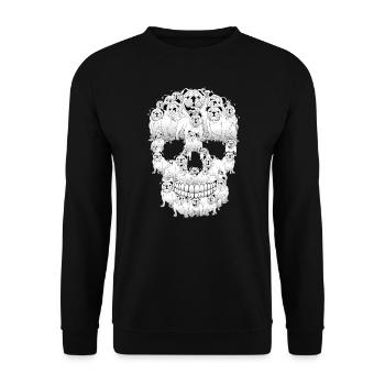 Halloween English Bulldog Skull Dog Lover Spooky - Unisex Sweatshirt - black - Front - Alina (178cm) & Michal (187cm)