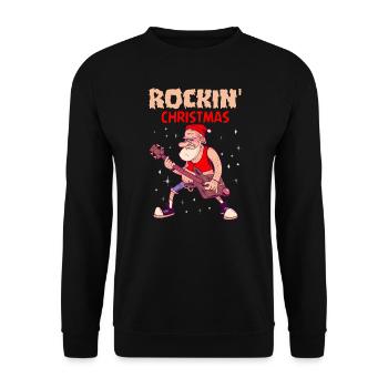Cadeau de musique de groupe de guitare de Noël Rockin vacances - Sweat-shirt Unisexe - noir - Devant - Alina (178cm) & Michal (187cm)