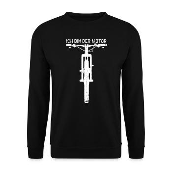 Mountainbike - OHNE MOTOR - MTB - Geschenk - Unisex Pullover - Schwarz - Vorne - Alina (178cm) & Michal (187cm)