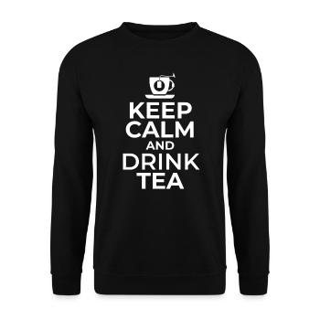 Bleiben Sie ruhig und trinken Sie Tee - Unisex Pullover - Schwarz - Vorne - Alina (178cm) & Michal (187cm)