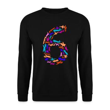 Birthday Boy 6 Years Airplane Airplanes - Unisex Sweatshirt - black - Front - Alina (178cm) & Michal (187cm)