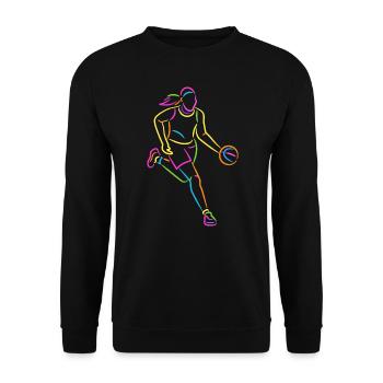 Joueur de basket-ball Joueur de basket-ball coloré - Sweat-shirt Unisexe - noir - Devant - Alina (178cm) & Michal (187cm)