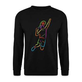 Joueur de tennis Raquette de tennis colorée Joueur de tennis - Sweat-shirt Unisexe - noir - Devant - Alina (178cm) & Michal (187cm)