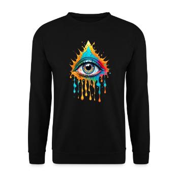 Paint Splash Eye Design - Unisex Sweatshirt - black - Front - Alina (178cm) & Michal (187cm)