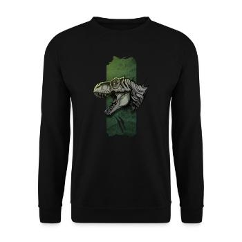 Majestätischer Tyrann: Epischer Tyrannosaurus - Unisex Pullover - Schwarz - Vorne - Alina (178cm) & Michal (187cm)