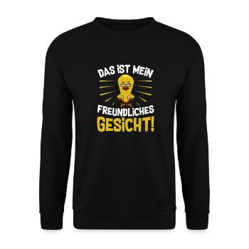 Das Ist Mein Freundliches Gesicht Vogel Lustig - Unisex Pullover - Schwarz - Vorne - Alina (178cm) & Michal (187cm)