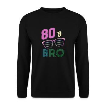 80s bro 80s retro vintage gift idea - Unisex Sweatshirt - black - Front - Alina (178cm) & Michal (187cm)