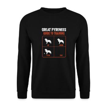 Great Pyrenees Guide To Training Pyrenees Dog - Sweat-shirt Unisexe - noir - Devant - Alina (178cm) & Michal (187cm)