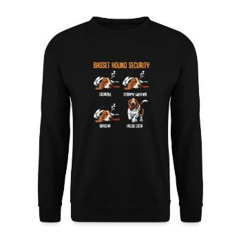 Basset Hound Security Dog Owner Animal disant - Sweat-shirt Unisexe - noir - Devant - Alina (178cm) & Michal (187cm)