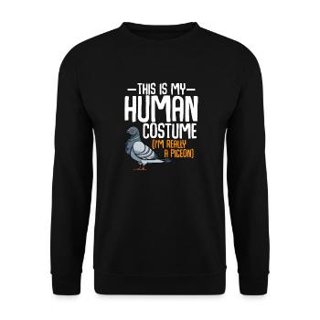 This Is My Human Costume Pigeon Pigeon Bird - Unisex Sweatshirt - black - Front - Alina (178cm) & Michal (187cm)