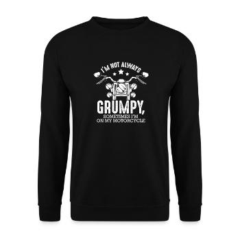 I'm not always grumpy funny biker saying - Unisex Sweatshirt - black - Front - Alina (178cm) & Michal (187cm)